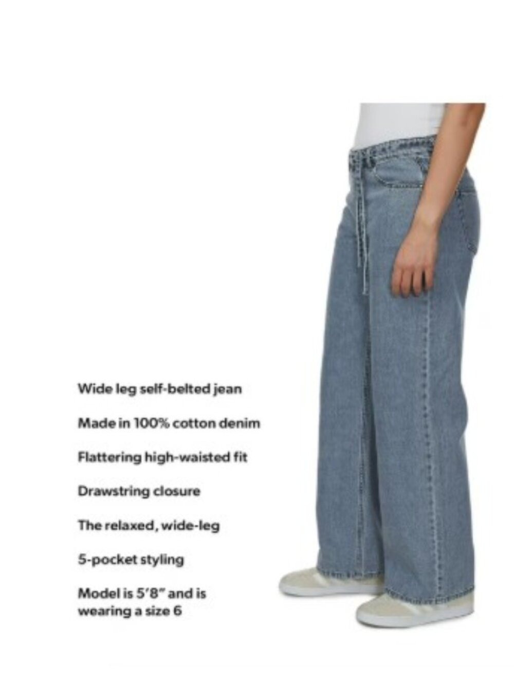 Buffalo Jeans Women's Wide Leg Belted Jean Light Wash Multiple Sizes - Picture 3 of 3
